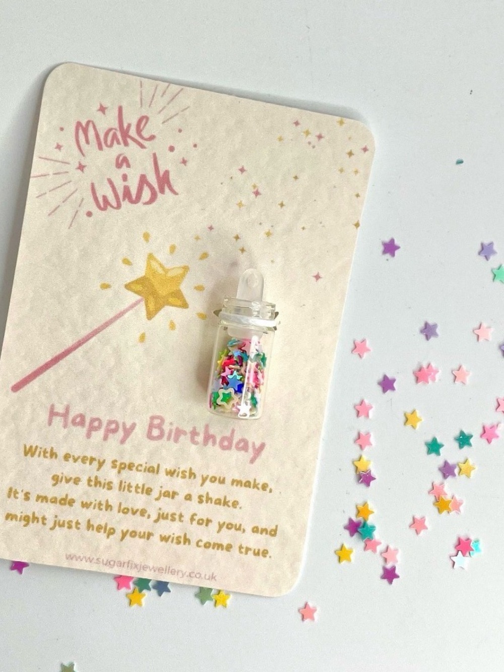 Make a Wish Birthday Mini Jar Pocket Hug Keepsake